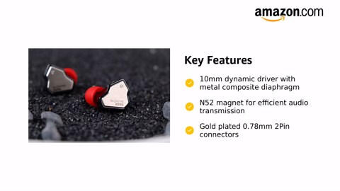 Linsoul 7Hz Salnotes Zero HiFi 10mm Dynamic Driver in-Ear Earphone IEM with Metal Composite Diaphragm Stainless Steel Faceplate Detachable 2Pin OFC Cable (Black, with Mic, 3.5mm)