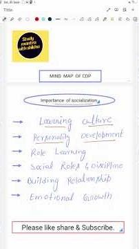 Importance of socialization ( Mind Map of CDP )