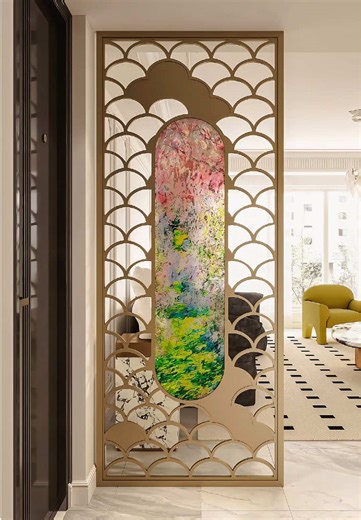 Your home deserves this kind of art #artglass #Room glass #build glass brick wall divider #parede de vidro #Dividing corms #french room divider