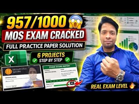 MOS Excel Associate Exam Practice Paper | Full Solution 2026🔥 | I Scored 957/1000 😱