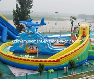 [Hot Item] Commercial Outdoor Air Bouncer Inflatable Tropical Water Slide for Outdoor Water Playground