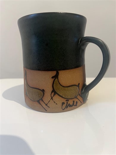 Studio Pottery, Carlota J Ceramica Stoneware Coffee Mug With Llama Design, Made in Chile - Etsy