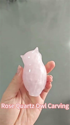 Rose Quartz Owl Carving – Hand Carved Natural Stone #arcaneskull #crystals #crystalsdotcom#owl