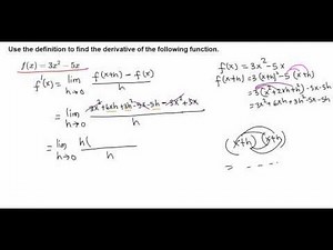 Calculus I: derivative using definition f(x) = 3x^2 - 5x