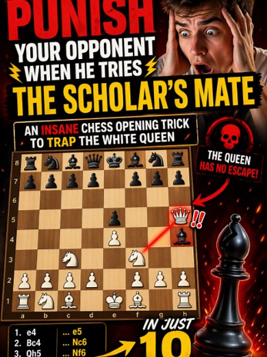 Chess Opening Trick: Trap White Queen in 10 Moves