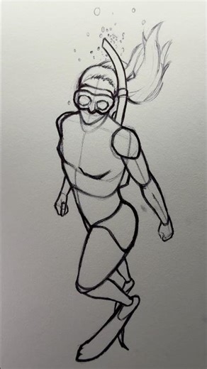 How to draw a Diver ⭐️Tutorial⭐️ #howtodraw #diving #draw #sketch #drawing #sketching #art #artist
