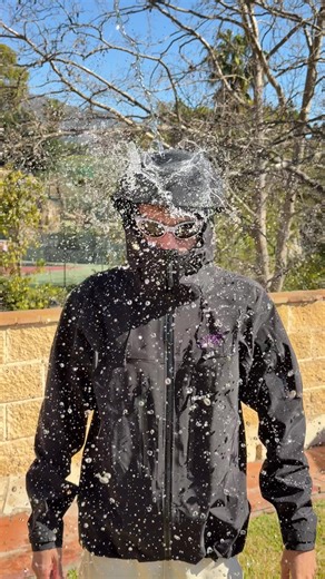 Waterproof Test of Black Hard Shell Gear