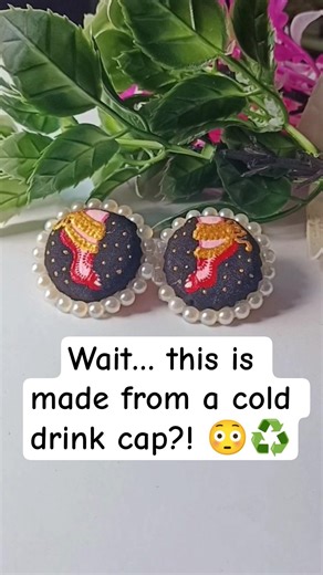how to make bottle cap earrings | new creative ideas of art and craft #diyearrings #shortsfeed #art