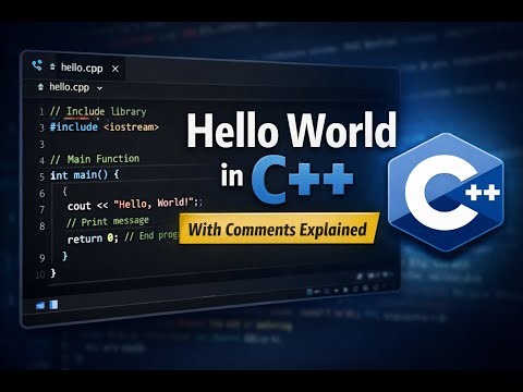 C++ Course | Hello World Program with Comments Explained