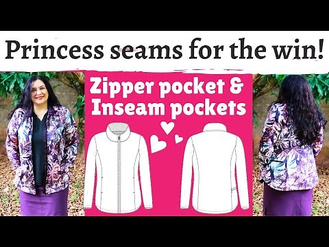 KNIT JACKET & PRINCESS SEAMS = great fit! Zipper & inseam pockets. Juno Jacket (Sinclair Patterns)