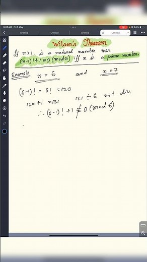 Wilson's Theorem #algebra #math #primenumber #numbertheory