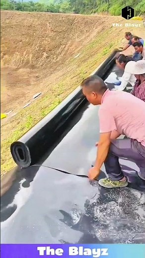 Installing Plastic Poly Sheet to Retain Water in a Large Pond | Smart Pond Lining Method