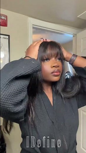 IDefinewig | Glueless Layered Wig with Bangs | 4x4 Lace | Human Hair Wigs (SKU: 44L01-ST3551)