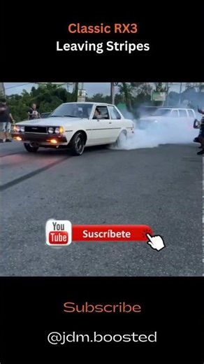Classic RX-3 Turbo 13B Leaving STRIPES On The Street 🔥 | Rotary Burnout Madness