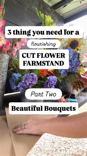 Meagan | Inspiration for Flower Farmers & Farmstand Owners on Instagram: "Let’s make better bouquets in 2026, friends! 💐Comment BOUQUET for a crash course in professional, artistic wrapped bouquet making.💐 If you’re still making piddly rainbow bouquets with one of everything blooming in your field, STOP.🛑✋ Yes, people want locally-grown, garden-fresh flowers. But they don’t want a $20 bouquet that looks like it was picked off the side of the road. I promise you can design more interesting, ar