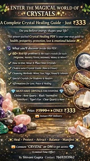 60+ Problems, One Crystal Guide ✨ | Complete Crystal Healing PDF @ ₹333