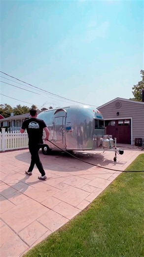 All shiny. 1961 Airstream Bambi 16’ #airstream #camping #washingcar #rv | New Jersey Outdoor Adventures with Patrick