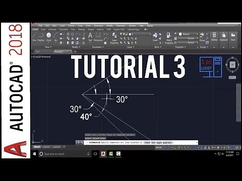 Autocad 2018 line command tutorial - how to draw a line with angle in autocad with Polar Coordinate