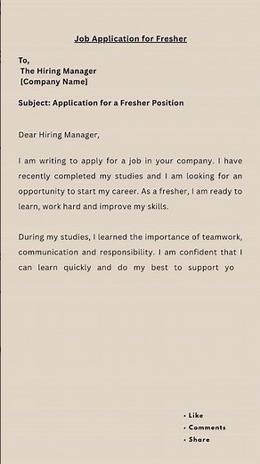 Job Application for Fresher | Email Writing Format with Example