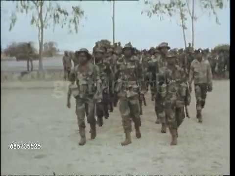 Mugabe, Nkomo & Machel Watch Patriotic Front Guerrillas Train | Zimbabwean National Army | Aug.1980