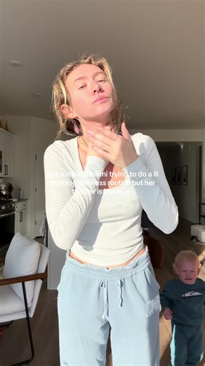 Literally every single part of this routine my toddler tried invading hahahhahaha #motherhood #stayathomemom