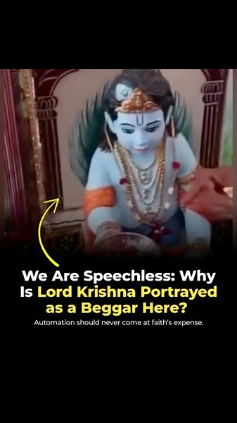 Why is Lord Krishna portrayed as a beggar in this temple? 🤯🙏 #krishna #shiv #sanatandharma
