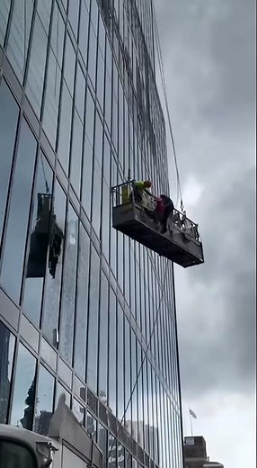 Platform Gives Way While Workers Hang #shorts #fails