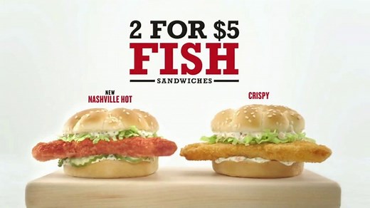 Arby's 2 for $5 Fish Sandwiches TV Spot, 'Fish Logo'