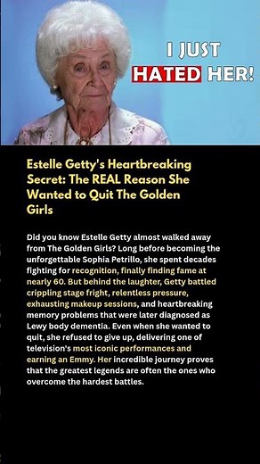 Estelle Getty's Heartbreaking Secret: The REAL Reason She Wanted to Quit The Golden Girls#shorts