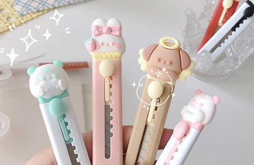 NEW IN Cute Animal Cartoon Kawaii, Box Cutter, Bear, Bunny, Box Cutter Keychain, Gifts for Her, Craft Knife, Tools, Journaling, Retractable - Etsy