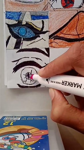 ​"Drawing Nezuko’s Cute Eyes with 0% Vision! 🌸🙈"