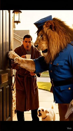 You Won’t Believe This… My Mailman Is a LION! 😳🦁 #lion #ai #aivideo #viralshorts