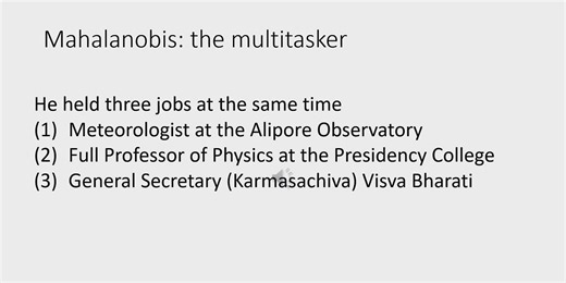 Mahalanobis, the World Class Meteorologist