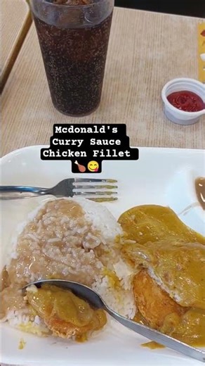 Mcdonald's Crispy Chicken Fillet with Golden Curry sauce, Sundae, and French Fries #mcdonalds 🍗🍦🍟