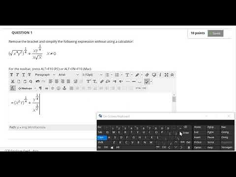 Using Wiris Editor Function to type math formula in online math exam