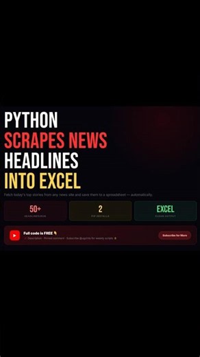 Python Web Scraping for Beginners — Scrape News Headlines to Excel