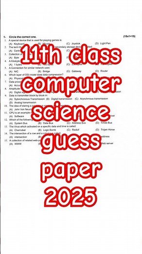 11th class computer science guess paper 2025 - 1st Year computer science guess 2025