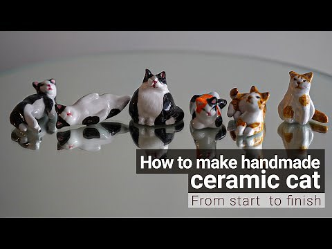 How to make handmade ceramic cat figure #ceramic #potteryclay #cat #diy #pottery #handmade #clay