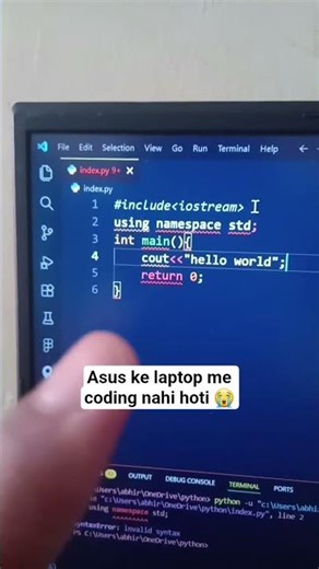 asus ke laptop me coding nahi hoti 😭. #worldcomputer #coding #laptop #asus #what #job
