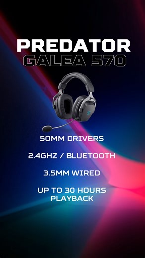 Level up with the NEW #PredatorCestus 530 & #PredatorGalea 570 😏 Ultimate escapism, the headset features 50 mm drivers that deliver deep bass and crisp highs with 30 hours of use. Paired with the Cestus 530’s unmatched up to 26,000 DPI precision and lightning-fast response, you’re looking at a deadly combo 😈 #PredatorNewProduct Discover more: https://www.acer.com/predator-galea-570 https://www.acer.com/predator-cestus-530 | Predator Gaming