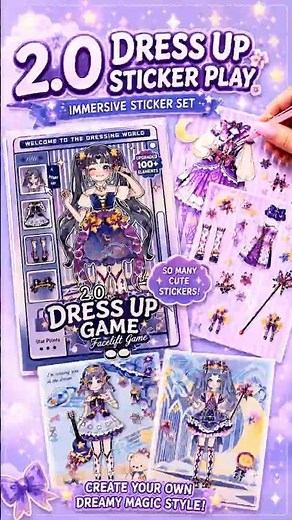 Kawaii Dress Up Sticker Game ✨ Paper Doll ASMR & Sticker Play