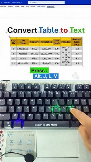 Turn Any Table Into Text in MS Word Using Just ONE Shortcut – You’ll Be Shocked How Easy It Is #tips