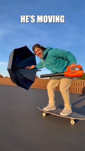 Leaf Blower Surfing! 🏄 ##skateboard | Mabe In America