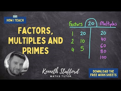 Factors, Multiples and Primes. What they are and how to find them.