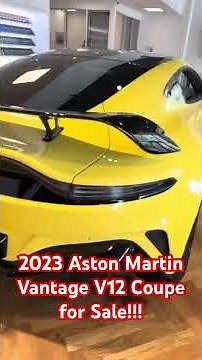 Used 2023 Aston Martin V12 Vantage – $118K Off MSRP! | CPO Coupe in Frosted Glass Yellow