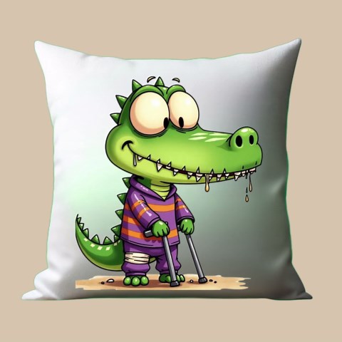 Funny Crocodile Clipart: Comic Alligator on Crutches (PNG, JPG, PDF Digital Download) - Etsy