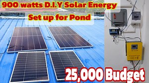 8.6K views · 328 reactions | Solar Energy Set-up 900 watts for only 25,000 Budget for Pond Hello mga idol, nag upgrade po ako aking solar panel for my pond sa halagang 25,000 budget fully set-up na po. 12,400 = 2pcs 450watts solar panel 5,800 = 2nd Hand 180AH battery 5000= inverter 800= solar charge controller others= wiring and breaker. | Pinoy Palaboy | Facebook