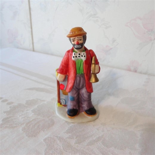 Vintage Emmett Kelly Figurine 1984 Flambro Emmett Kelly Jr Signature Collection "trumpet Player" Famous Hobo Clown Hand Painted Porcelain - Etsy