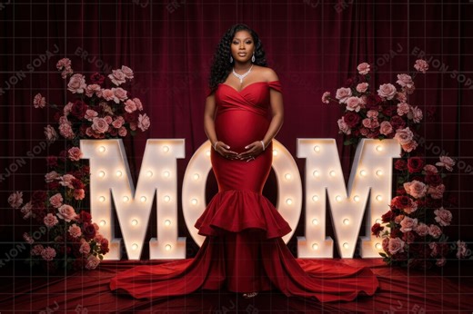 Floral MOM Digital Backdrops - Rose Floral Maternity & Motherhood Photography Background - Studio Composite - Etsy