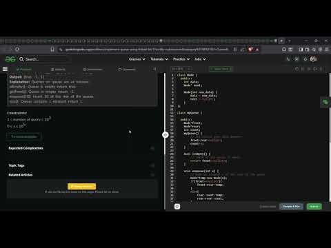 Queue using Linked List | GFG Solution in C++ | Queue Operations Explained | Basic Problem